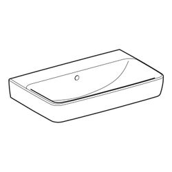 Geberit Renova Compact Waschtisch, Breite 65cm, Tiefe 40cm, ohne Hahnloch, Überlauf ... GEBERIT-501716008 4025410868756 (Abb. 1)