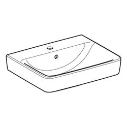 Geberit Renova Plan Waschtisch, Breite 55cm, Tiefe 44cm, Hahnloch mittig, Überlauf s... GEBERIT-501632001 4025410858368 (Abb. 1)