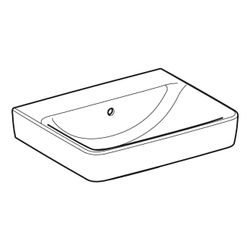 Geberit Renova Plan Waschtisch, Breite 55cm, Tiefe 44cm, ohne Hahnloch, Überlauf sic... GEBERIT-501634008 4025410858276 (Abb. 1)