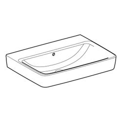 Geberit Renova Plan Waschtisch, Breite 65cm, Tiefe 48cm, ohne Hahnloch, Überlauf sic... GEBERIT-501642001 4025410858450 (Abb. 1)