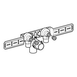 Geberit FlowFit Anschlusswinkel 90 Grad vormontiert, zweifach, abgesetzt, Ablaufrohr... GEBERIT-619681001 4025416602637 (Abb. 1)