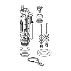 Geberit Typ 290 Spülventil 2-Mengen-Spülung hochglanz-verchromt... GEBERIT-282350212 4025416482420 (Abb. 1)