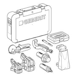 Geberit FlowFit Koffer bestückt Typ 2 mit Fach für ECO 203, ACO 203 Pressgerät... GEBERIT-655080001 4025410929785 (Abb. 1)