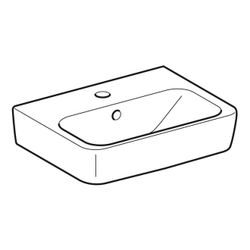 Geberit Renova Plan Aufsatzhandwaschbecken, Breite 45cm, Tiefe 34cm, Hahnloch mittig... GEBERIT-501718001 4025410868459 (Abb. 1)