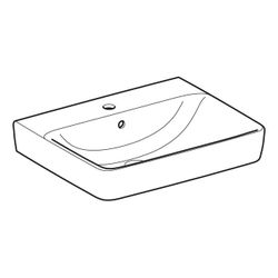 Geberit Renova Plan Aufsatzwaschtisch, Breite 60cm, Tiefe 48cm, Hahnloch mittig, Übe... GEBERIT-501721001 4025410868916 (Abb. 1)