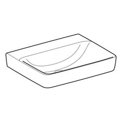 Geberit Renova Plan Aufsatzwaschtisch, Breite 60cm, Tiefe 48cm, ohne Hahnloch, ohne ... GEBERIT-501722001 4025410868824 (Abb. 1)