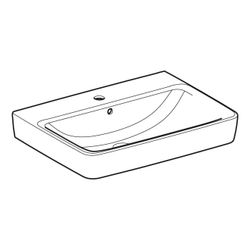 Geberit Renova Plan Aufsatzwaschtisch, Breite 65cm, Tiefe 48cm, Hahnloch mittig, Übe... GEBERIT-501723001 4025410868831 (Abb. 1)