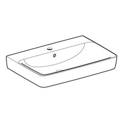 Geberit Renova Plan Aufsatzwaschtisch, Breite 70cm, Tiefe 48cm, Hahnloch mittig, Übe... GEBERIT-501724001 4025410868947 (Abb. 1)