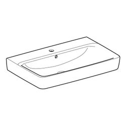 Geberit Renova Plan Aufsatzwaschtisch, Breite 75cm, Tiefe 48cm, Hahnloch mittig, Übe... GEBERIT-501725008 4025410869012 (Abb. 1)
