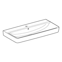 Geberit Renova Plan Aufsatzwaschtisch, Breite 100cm, Tiefe 48cm, Hahnloch mittig, Üb... GEBERIT-501729008 4025410868954 (Abb. 1)