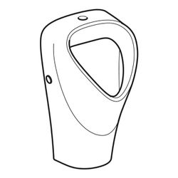 Geberit Renova Urinal trigonal, Zulauf von oben, Abgang nach hinten/unten T 30cm, Ab... GEBERIT-501675001 4025410871183 (Abb. 1)