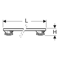 Geberit Set Füße und 4 Traversen, für Duschwannen aus Steinharz, ab 140cm 80x6,2–12c... GEBERIT-554962001 4025410750266 (Abb. 1)