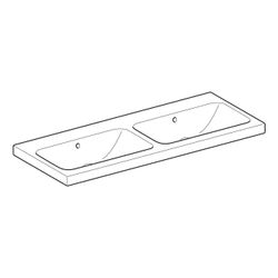 Geberit iCon Light Doppelwaschtisch, Breite 120cm, Tiefe 48cm, ohne Hahnloch, Überla... GEBERIT-501838003 4025410894915 (Abb. 1)