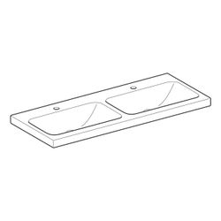 Geberit iCon Light Doppelwaschtisch, Breite 120cm, Tiefe 48cm, Hahnloch mittig, ohne... GEBERIT-501838005 4025410894939 (Abb. 1)