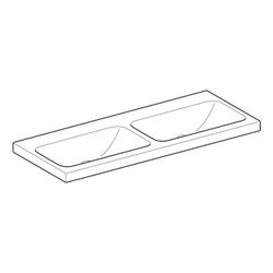 Geberit iCon Light Doppelwaschtisch, Breite 120cm, Tiefe 48cm, ohne Hahnloch, ohne Ü... GEBERIT-501838008 4025410894960 (Abb. 1)