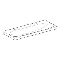 Geberit Acanto Waschtisch, Breite 120cm, Tiefe 48,2cm, Hahnloch links, rechts, ohne ... GEBERIT-501880005 4025410895653 (Abb. 1)