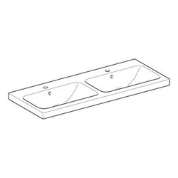 Geberit iCon Light Doppelwaschtisch, Breite 120cm, Tiefe 48cm, Hahnloch mittig, Über... GEBERIT-501838001 4025410894892 (Abb. 1)