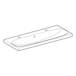 Geberit Acanto Waschtisch, Breite 120cm, Tiefe 48,2cm, Hahnloch links, rechts, Überl... GEBERIT-501880001 4025410895615 (Abb. 1)