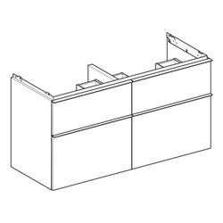Geberit iCon Unterschrank für Doppelwaschtisch 4 Schubladen 120x615cm Sandgrau lacki... GEBERIT-502309JL1 4025410942555 (Abb. 1)