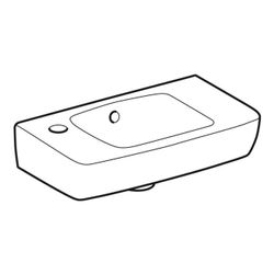 Geberit Renova Compact Handwaschbecken Ablagefl. re verk. Ausladung 45x145x25cm Hahn... GEBERIT-501731018 4025410870001 (Abb. 1)