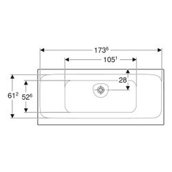 Geberit Tawa Rechteckbadewanne schmaler Rand, Duo 180x80cm, Gesamtvolumen 223l... GEBERIT-554134011 4025410872739 (Abb. 1)
