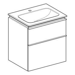 Geberit iCon Set Möbelwaschtisch schmaler Rand 2 Schubladen Ansch. 60cm KeraTect Wei... GEBERIT-502331013 4025410941893 (Abb. 1)