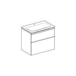Geberit iCon Set Möbelwaschtisch schmaler Rand 2 Schubladen Ansch. 75cm KeraTect Wei... GEBERIT-502332012 4025410941916 (Abb. 1)
