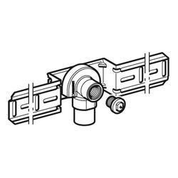 Geberit FlowFit Anschlusswinkel 90 Grad vormontiert, einfach, abgesetzt, d 20mm, Rp ... GEBERIT-619631001 4025416602347 (Abb. 1)