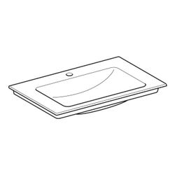Geberit ONE Möbelwaschtisch Abgang vertikal, Breite 75cm, Tiefe 48cm, Hahnloch mitti... GEBERIT-505010012 4025410953520 (Abb. 1)