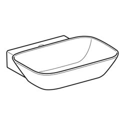 Geberit ONE Aufsatzwaschtisch Schalenform, Abgang vertikal, B 50cm T 42,5cm Hahnloch... GEBERIT-505041016 4025410953780 (Abb. 1)