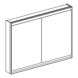 Geberit ONE Spiegelschrank mit ComfortLight, 2 Türen, AP-Montage, Höhe 90cm B 120cm,... GEBERIT-505815001 4025410935236 (Abb. 1)