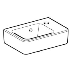 Geberit Renova Plan Handwaschbecken verkürzte Ausladung, 36x14,5x25cm, Hahnloch rech... GEBERIT-500382011 4025416818861 (Abb. 1)