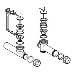 Geberit Ablauf- und Überlaufgarnitur für Mehrzweckbecken mit zwei Becken, 594001000... GEBERIT-594001000 4022009202113 (Abb. 1)