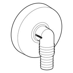 Geberit Winkelschlauchtülle mit Wandrosette, PP, 40mm, Hochglanz verchromt, 24002021... GEBERIT-240020211 4025416034087 (Abb. 1)