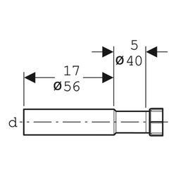 Geberit Anschlussbogen 45 Grad mit Überwurfmutter, Schwarz... GEBERIT-150249161 4025416073024 (Abb. 1)