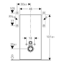 Geberit Monolith Sanitärmodul für Wand-WC, Höhe 101cm, Frontverkleidung aus Steinzeu... GEBERIT-131022JV5 4025410954633 (Abb. 1)