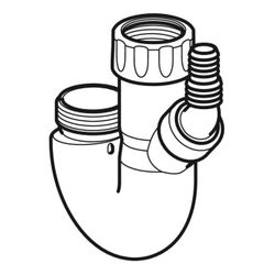 Geberit Doppelkammergeruchsverschluss mit Winkelschlauchtülle Außendurchmesser 40mm ... GEBERIT-242102061 4025416861430 (Abb. 1)