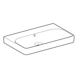 Geberit Smyle Square Waschtisch, Breite 75cm, Tiefe 48cm, ohne Hahnloch, Überlauf si... GEBERIT-500249002 4025410641632 (Abb. 1)