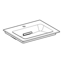Geberit ONE Möbelwaschtisch Abgang horizontal, B 60cm T 48cm Hahnloch mittig, ohne Ü... GEBERIT-505002001 4025410593535 (Abb. 1)