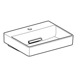 Geberit ONE Waschtisch Abgang horizontal, B 50cm, Tiefe 41cm, Hahnloch mittig, ohne ... GEBERIT-505019001 4025410593771 (Abb. 1)