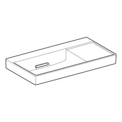Geberit ONE Waschtisch Abgang horizontal Ablagefläche rechts 90cm T 48cm o. HL ohne ... GEBERIT-505042001 4025410593931 (Abb. 1)