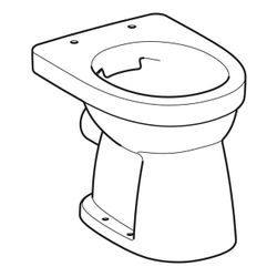 Geberit Renova Stand-WC Flachspüler, Abgang horizontal, Rimfree Tiefe 47cm, Weiß/Ker... GEBERIT-501984008 4025410605047 (Abb. 1)
