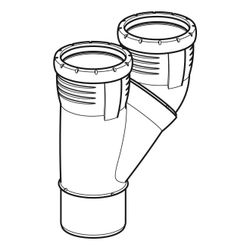 Geberit Silent-Pro Parallelabzweig 45 Grad d 90mm, d1 90mm... GEBERIT-393457141 4025416463832 (Abb. 1)