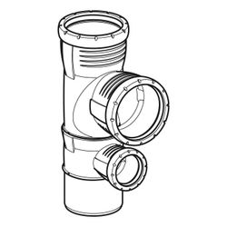 Geberit Silent-Pro Kombibogenabzweig 87,5 Grad d 90mm, d1 90mm, d2 50mm... GEBERIT-393456141 4025416460251 (Abb. 1)