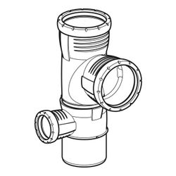 Geberit Silent-Pro Kombibogeneckabzweig 87,5 Grad links d 110mm, d1 90mm, d2 50mm... GEBERIT-393570141 4025416461036 (Abb. 1)