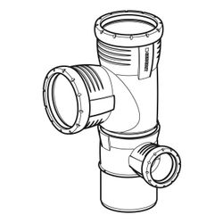 Geberit Silent-Pro Kombibogeneckabzweig 87,5 Grad rechts d 110mm, d1 90mm, d2 50mm... GEBERIT-393562141 4025416461241 (Abb. 1)