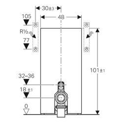 Geberit Monolith Sanitärmodul für Stand-WC, Höhe 101cm, Frontverkleidung aus Glas, A... GEBERIT-131003SI5 4025416552239 (Abb. 1)