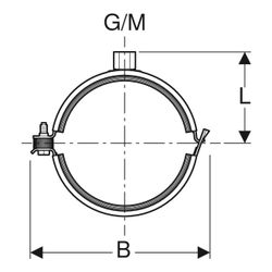 Geberit Rohrschelle gedämmt, mit Gewindemuffe M8/M10... GEBERIT-393299261 4025416474197 (Abb. 1)