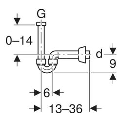 Geberit Siphon Rohrbogengeruchsverschluss für Waschbecken, Bidet Abgang horizontal A... GEBERIT-151108211 4025416111528 (Abb. 1)