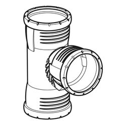 Geberit Silent-Pro Carve Abzweig 87,5 Grad, 3 Muffen, 90/50mm... GEBERIT-393446141 4025410709240 (Abb. 1)
